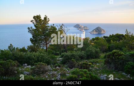 Faro di Gelidonya - Antalya - TURCHIA Foto Stock