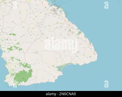 Los Santos, provincia di Panama. Aprire la mappa stradale Foto Stock