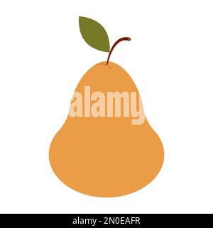 Semplice pera in design piatto, icona frutta. Vettore Illustrazione Vettoriale