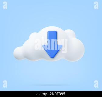 3D Cloud Computing Symbol Illustrazione Vettoriale