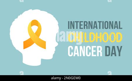 Giornata Internazionale del cancro dell'Infanzia l'ICCD viene osservata ogni anno il 15 febbraio. Illustrazione vettoriale Illustrazione Vettoriale