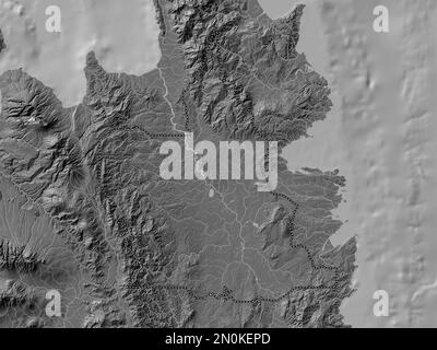 Agusan del sur, provincia delle Filippine. Mappa altimetrica bilivello con laghi e fiumi Foto Stock