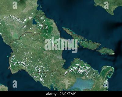 Albay, provincia delle Filippine. Mappa satellitare ad alta risoluzione Foto Stock