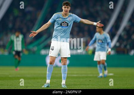 Jorgen Strand Larsen di RC Celta de Vigo durante la partita di la Liga, Data 20, tra Real Betis e RC Celta giocato allo stadio Benito Villamarin il 04 febbraio 2023 a Siviglia, Spagna. (Foto di Antonio Pozo / PRESSIN) Foto Stock