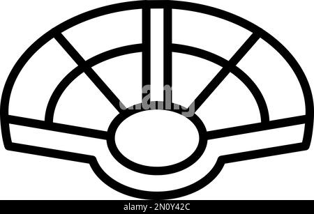 Icona anfiteatro classe contorno vettore. Edificio antico. Sedile dello stadio Illustrazione Vettoriale