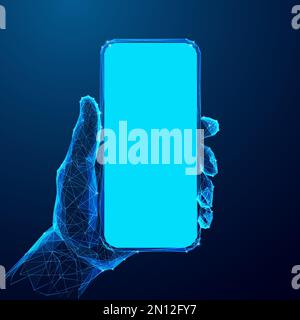 Tenere lo smartphone. Telefono cellulare Illustrazione Vettoriale
