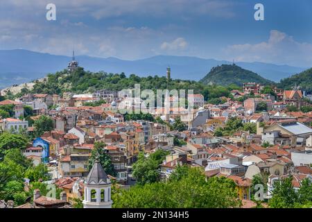 Panorama, Città Vecchia, Plovdiv, Bulgaria, Europa Foto Stock