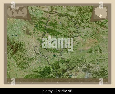 Slaskie, voivodatoprovincia di Polonia. Mappa satellitare ad alta