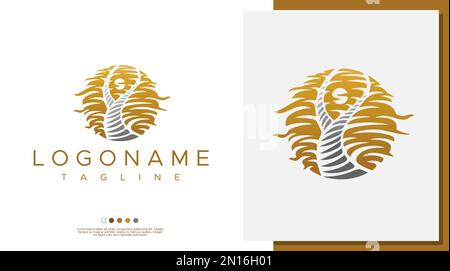 Modello di design del logo astratto umano di lusso. Cerchio astratto logo umano vettore. Illustrazione Vettoriale