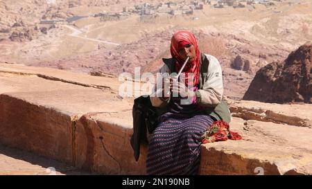 Ritratto di residente locale, Petra, Giordania Foto Stock