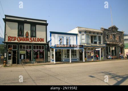 Broadway Street, Historic Skagway, Alaska sudorientale, Stati Uniti d'America Foto Stock