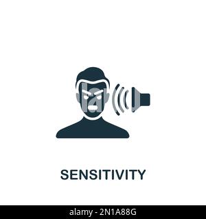 Icona sensibilità. Segno semplice monocromatico dalla raccolta dei valori principali. Icona di sensibilità per logo, modelli, web design e infografiche. Illustrazione Vettoriale