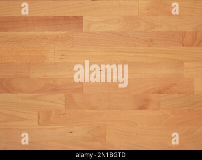 Fondo in legno di pannelli orizzontali in parquet di quercia con texture brillante. Foto Stock