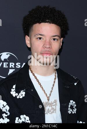 Los Angeles, Stati Uniti. 06th Feb, 2023. Lil Mosey arriva all'Universal Music Group 2023 dopo aver festeggiato i Grammy che si tengono presso gli studi di Milk di Los Angeles, CA, domenica 5 febbraio 2023 . (Foto di Juan Pablo Rico/Sipa USA) Credit: Sipa USA/Alamy Live News Foto Stock