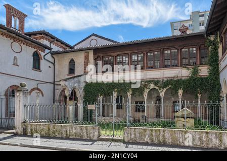 Chiostro di San Francesco, fondato nel 1234. Gallarate città, Italia Foto Stock