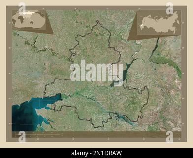 Rostov, regione della Russia. Mappa satellitare ad alta risoluzione. Mappe delle posizioni ausiliarie degli angoli Foto Stock