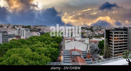Veduta aerea di Liberdade Avenue, Lisbona, Portogallo, Europa Foto Stock