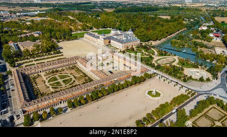 Antenna del Palazzo reale di Aranjuez, patrimonio dell'umanità dell'UNESCO, Provincia di Madrid, Spagna, Europa Foto Stock