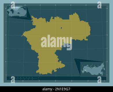 UL'yanovsk, regione della Russia. Forma a tinta unita. Mappe delle posizioni ausiliarie degli angoli Foto Stock