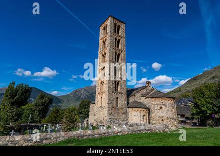 Chiesa romanica, Sant Climent de Taull, patrimonio dell'umanità dell'UNESCO, Vall de Boi, Catalogna, Spagna, Europa Foto Stock
