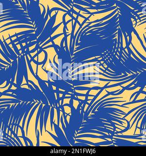 Beautifull foglie tropicali ramo senza cuciture modello di design. Foglie tropicali, foglia monstera senza cuciture motivi floreali sfondo. Trendy sfiducia brasiliana Illustrazione Vettoriale