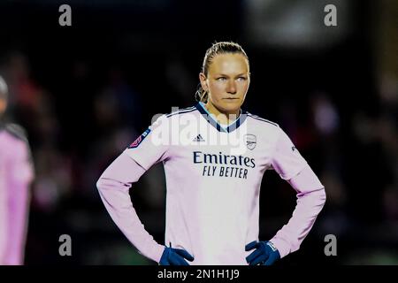 Londra, Regno Unito. 05th Feb, 2023. Dagenham, Inghilterra, 04 2023 febbraio: Frida Maanum (12 Arsenal) durante il gioco della Super League delle donne fa di Barclays tra West Ham United e Arsenal a Dagenham e il Chigwell Construction Stadium di Redbridge. (K Hodgson/SPP) Credit: SPP Sport Press Photo. /Alamy Live News Foto Stock