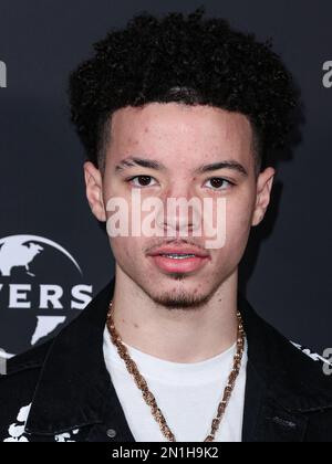 Los Angeles, Stati Uniti. 05th Feb, 2023. LOS ANGELES, CALIFORNIA, USA - 05 FEBBRAIO: Lil Mosey arriva agli Universal Music Group 2023 65th GRAMMY Awards dopo la festa che si è tenuta agli Studios Milk di Los Angeles il 5 febbraio 2023 a Los Angeles, California, Stati Uniti. (Foto di Xavier Collin/Image Press Agency) Credit: Image Press Agency/Alamy Live News Foto Stock