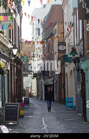 EXETER, DEVON, Regno Unito - 28 OTTOBRE 2018 Gandy Street nel centro della città Foto Stock