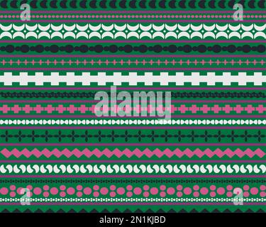 Colorful Aztec Tribal decorativo etnico ornamentale forme bordi Foto Stock