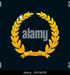 Premio di corona d'alloro. Icona isolata per le risorse dell'interfaccia utente del gioco Illustrazione Vettoriale