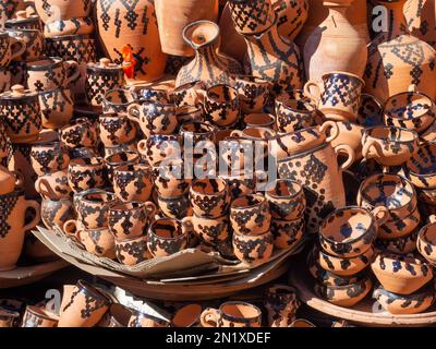 Ceramica nel mercato , Marrakech , Marocco Foto Stock