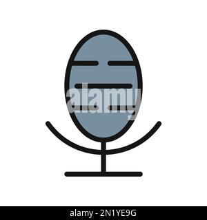 Icona della linea di controllo vocale isolata su sfondo bianco. Icona sottile nera piatta sullo stile moderno. Simbolo lineare e tratto modificabile. Semplice e pixe Illustrazione Vettoriale