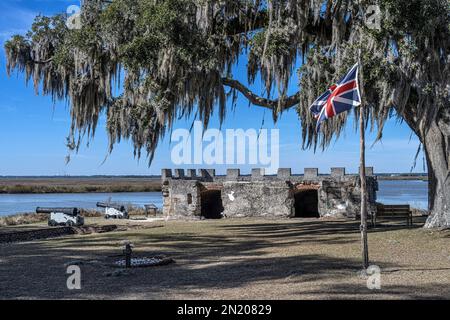 Fort Frederica St Simons Foto Stock