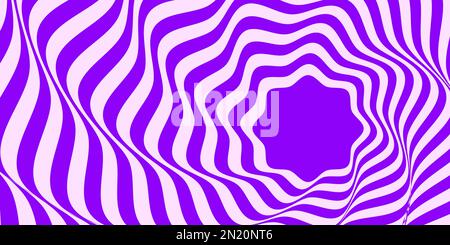Arte ottica sfondo colorato. Vibrazione, movimento, illusione ottica in forme geometriche. Sfondo ottico astratto. Illustrazione Vettoriale