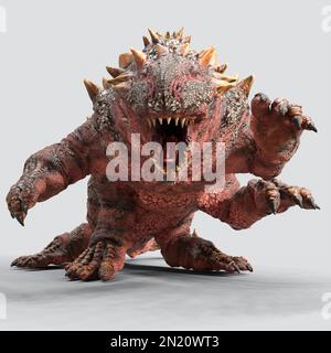 3d-illustrazione di una creatura isolata fantasy basilisk Foto Stock