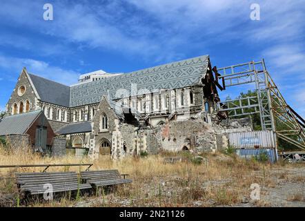 La cattedrale di Christchurch è rovinata dopo il terremoto in Nuova Zelanda Foto Stock