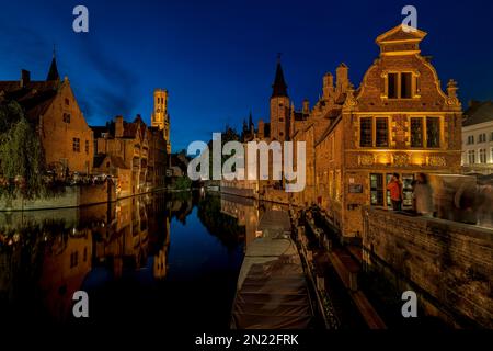 Rosary Quay, Bruges, Belgio Foto Stock