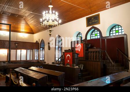 Sala riunioni. Museo della Guerra d'Indipendenza (Kurtuluş Savaşı Müzesi), ospitato nella prima Grande Assemblea Nazionale turca di Ankara Foto Stock