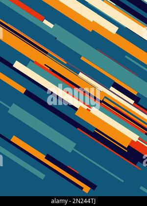 Sfondo artistico semplice e creativo con linee geometriche dai colori pastello e linee pulite. Foto Stock