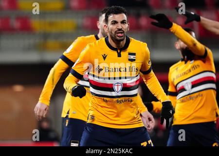 Monza, Italia - 06/02/2023, Mehdi Leris (UC Sampdoria) durante il campionato italiano Serie Una partita di calcio tra AC Monza e UC Sampdoria il 6 febbraio 2023 allo stadio U-Power di Monza, Italia - Foto Morgese-Rossini / DPPI Foto Stock