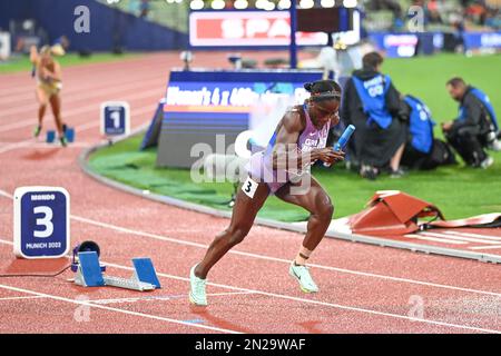 Victoria Ohuruogu (Gran Bretagna). 4x400 staffetta donna medaglia di bronzo. Campionato europeo di Monaco 2022 Foto Stock