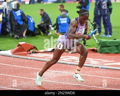 Victoria Ohuruogu (Gran Bretagna). 4x400 staffetta donna medaglia di bronzo. Campionato europeo di Monaco 2022 Foto Stock