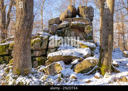 Piccolo mulino del Diavolo vicino a Friedrichsbrunn nelle montagne di Harz Foto Stock