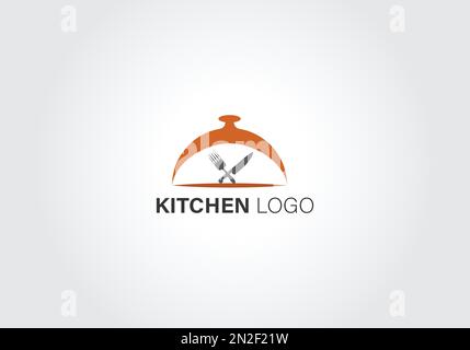 modello astratto del logo del design dello chef della cucina Illustrazione Vettoriale