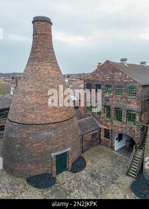 Stoke-on-trent, Staffordshire, Inghilterra, Old Gladstone Potteries e museo con forni a bottiglia nel centro di Stoke on Trent, Staffordshire, Regno Unito. Foto Stock