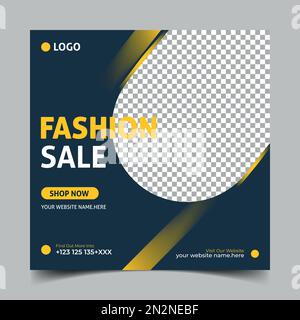 Modello di post sui social media moda. Per gli annunci banner Web sui social media. Illustrazione Vettoriale