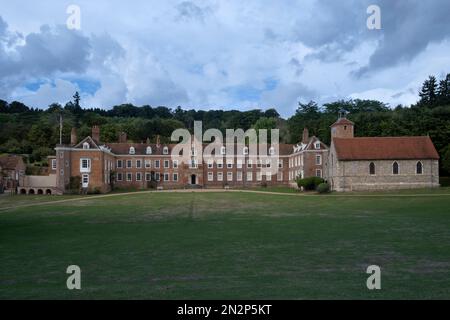 Stonor House e Deer Park. Un palazzo storico di campagna di proprietà della famiglia Stonor dal 13th ° secolo e associato con i recusanti cattolici Foto Stock