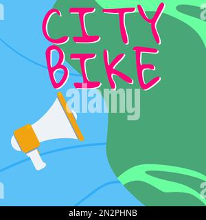 Esposizione concettuale City Bike, Business Approach progettato per brevi corse regolari in aree urbane ugualmente pianeggianti Foto Stock