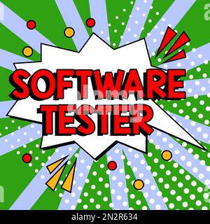 Handwriting text Software Tester, approccio aziendale implementato per proteggere il software da attacchi dannosi Foto Stock