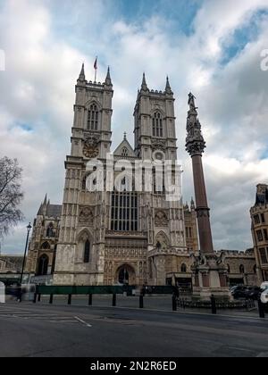 La magnifica Abbazia di Westminster a Londra, Regno Unito Foto Stock